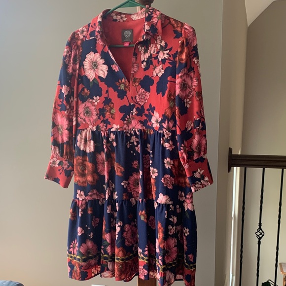 Vince Camuto Petite Floral Popover Shirtdress size 4P - Picture 2 of 13